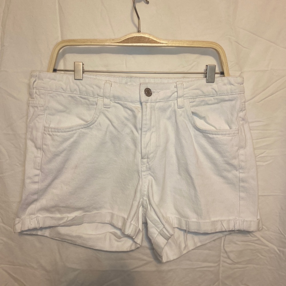 White denim shorts